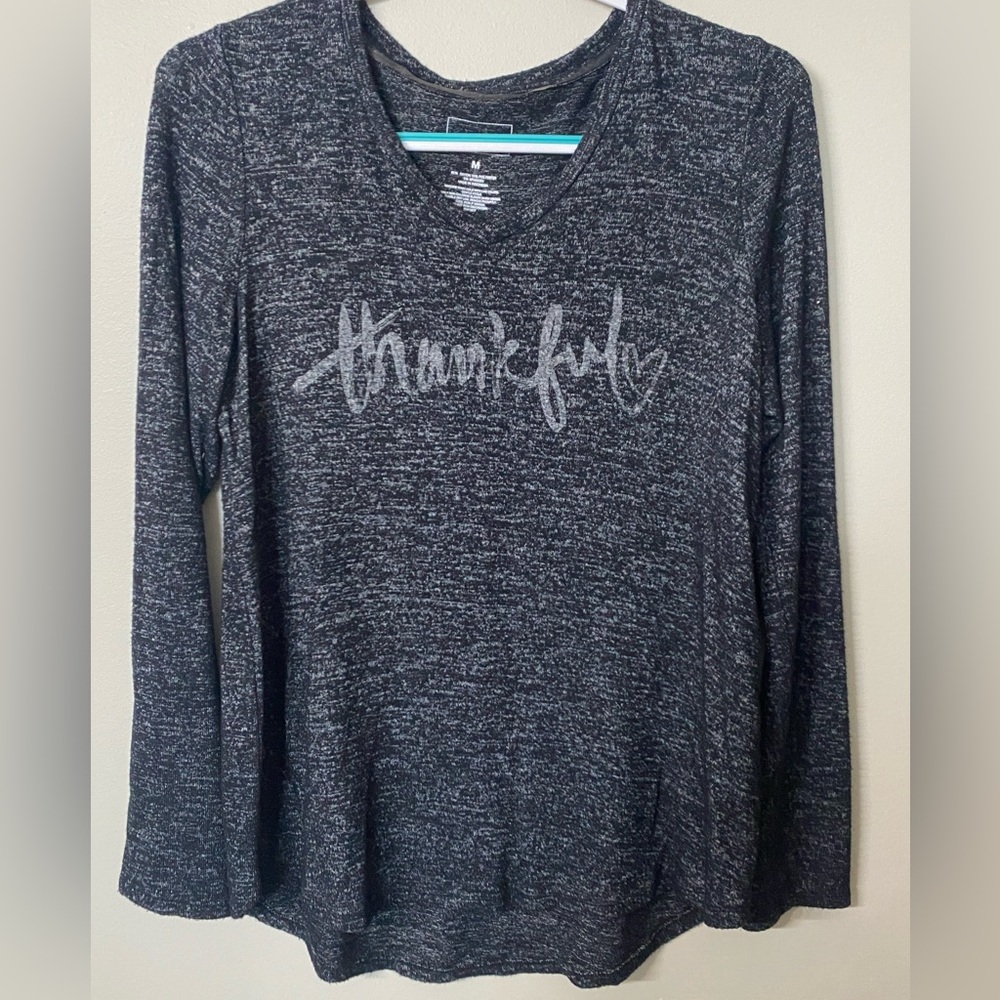 Heathered thankful tee